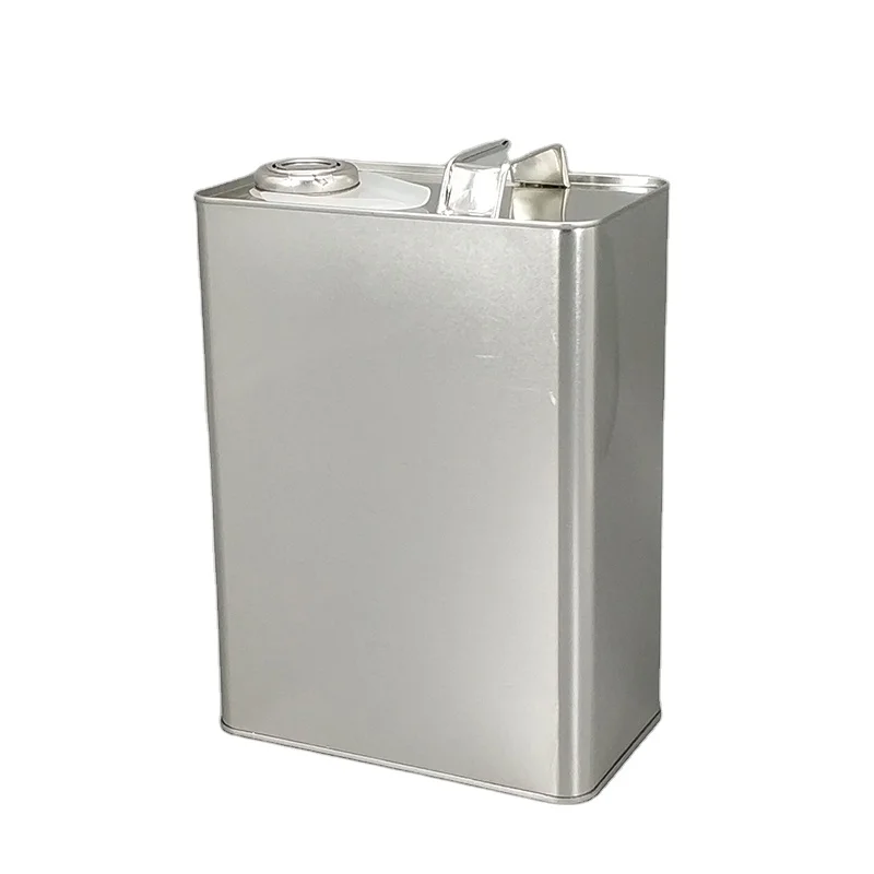 4L metal Silver square tin can 4 liter tinplate for oil storage