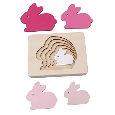 
Wholesale montessori 3D wooden multilayer puzzle custom animal dolphin wooden jigsaw puzzle toy for kids 