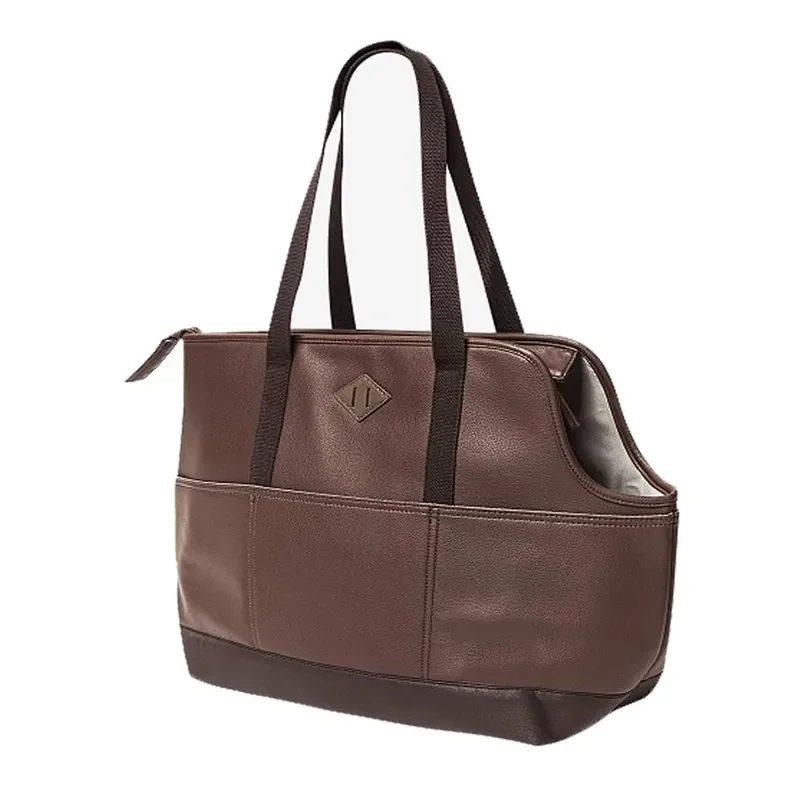 Portable Padded Leather Dog Cat Carrier Bag Waterproof Travel Luxury Pet Carrier Tote Bag