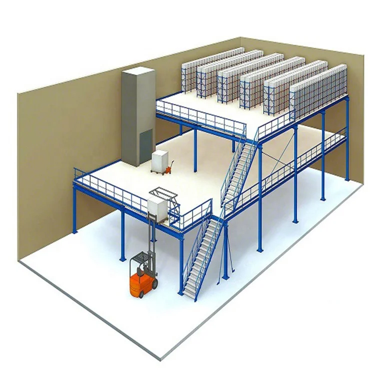 
steel stage platforms Heavy duty shelf pallet system rack structure mezzanine industrial steel platform shelf 
