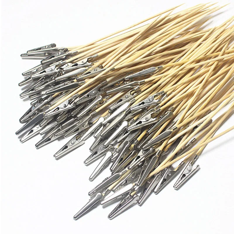 Bamboo Stick Crocodile Clip Alligator Clips Models Crocodile Clamps Stick DIY Card Photo Memo Clip Place Card Holders