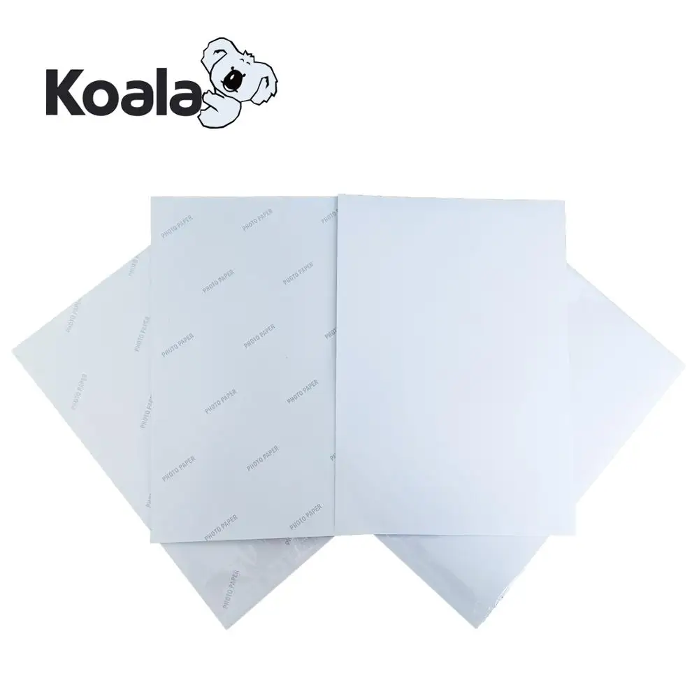Koala premium 115g sticker photo paper, inkjet glossy self adhesive photo paper  A4 * 50sheets