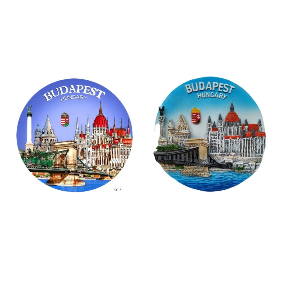 Handmade 3D Refrigerator Magnet Stickers Customized Wholesale Kitchen Souvenir Series Budapest Castle Polyresin Gifts for Home