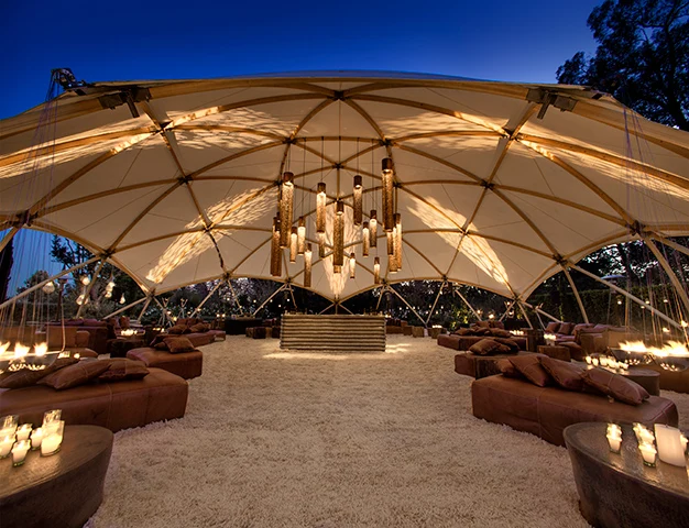2023 Outdoor Tents Events Large Big Party Waterproof Luxury Camping Festival BBQ Wooden Geodesic Dome Sun Shelter Tent