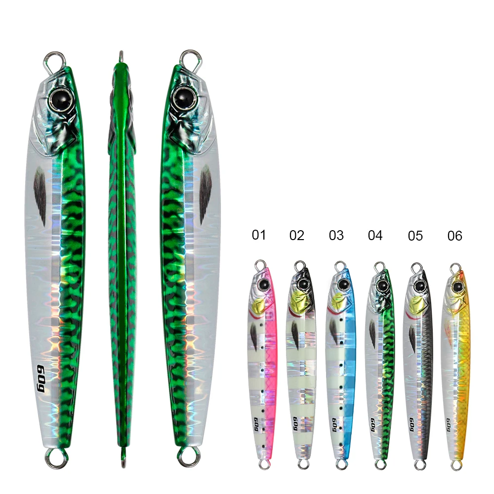 Jigging Pro 40g 60g 3D Coating Bass Mackerel Saltwater Fishing Lure Metal Jigs Shore Casting Leurre De Peche Sea Slow Pitch Jigs