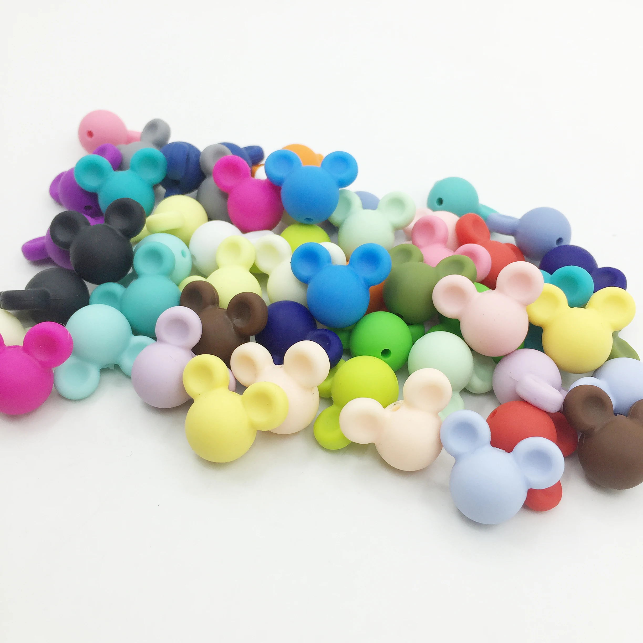 2020 оптовая продажа, заводская цена, силиконовые жевательные бусины для прорезывания зубов с Микки Маусом