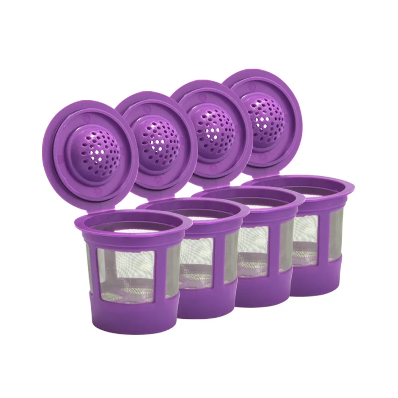 4pcs Coffee Machines Empty K-cup Coffee Pod Reusable 304 Stainless Steel Coffee Capsule for Keurig 1.0&2.0