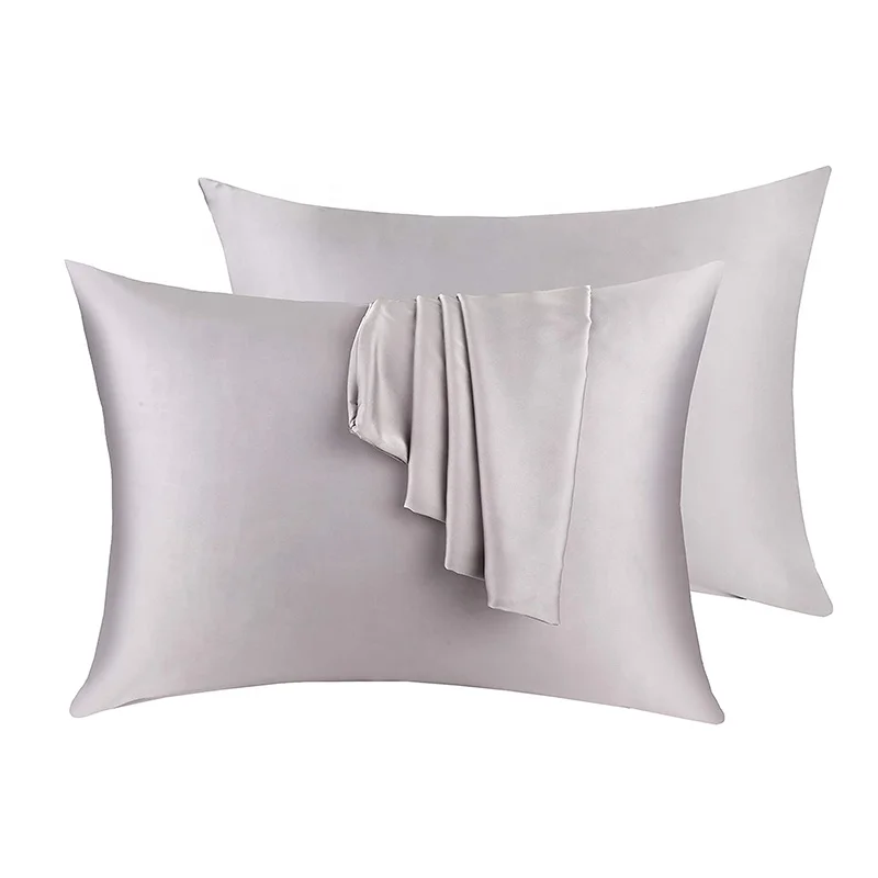 Wholesale Mulberry Soft Silky Satin Polyester Hidden Zipper Design Pillowcase for Hair and Skin Queen Size Cooling Pillow Cases