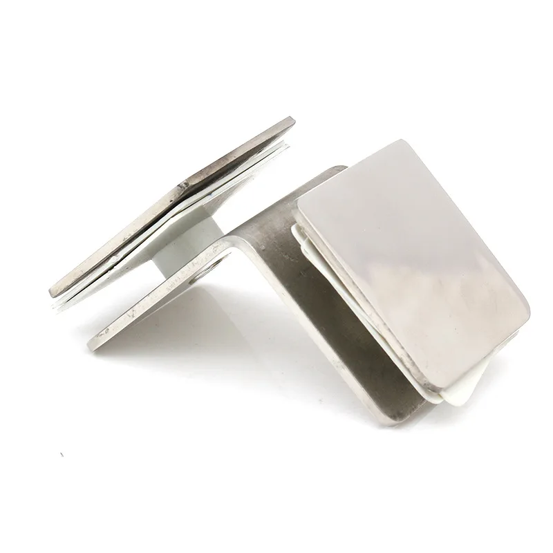 Factory Price Shower Room 90 Degree Polishing Square One Sided Shower Room Fixing Clip Glass Shower Door Clamp