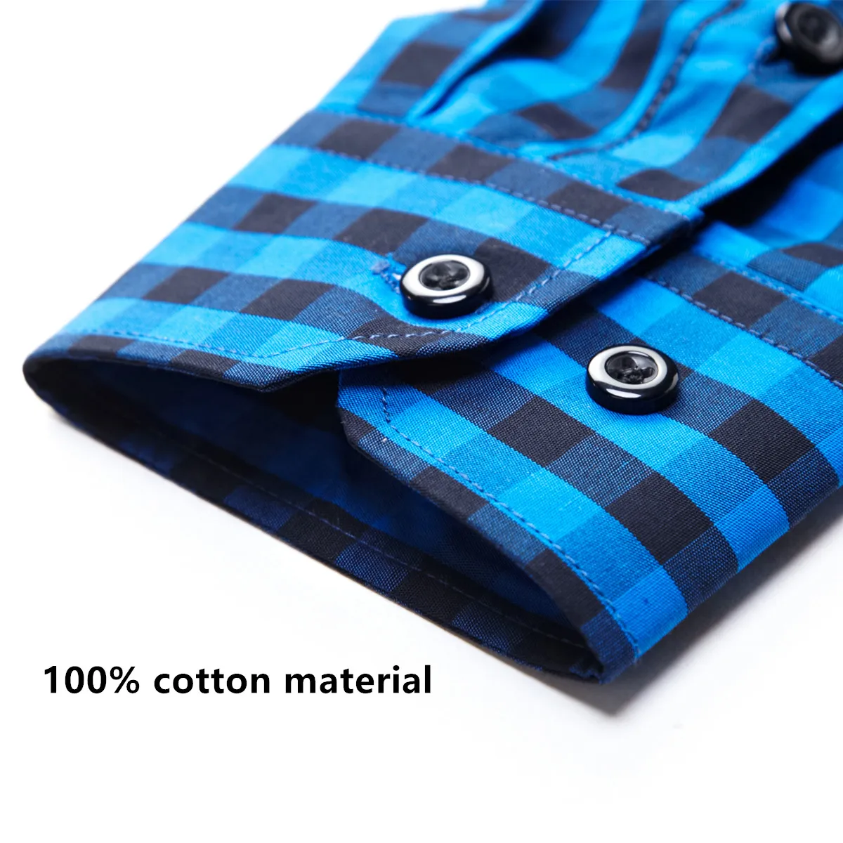 Men Plaid High Quality Long Sleeve 100% Cotton Casual Shirts