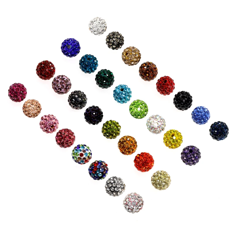 10mm loose beads clothing bags DIY accessories diamond inlaid clay