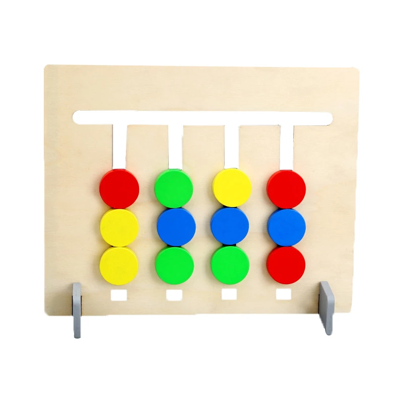 
LANGSHIWEI 4 Colors Fruit Logic Game Toys Kids Double-sided Dual-use Jouets En Bois Memory Chess Toys Enlightenment IQ For Child 