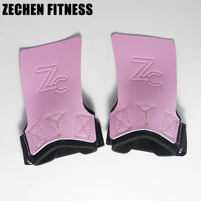 Custom Logo No-hole Carbon Fiber Leather Gymnastics Hand Grips Protector for Crossfits Weightlifting Gym Exercise Workout