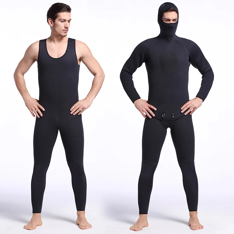 One piece long sleeved trousers neoprene touch pearl sea cucumber abalone warm anti-skid waterproof deep Diving Snorkeling suit