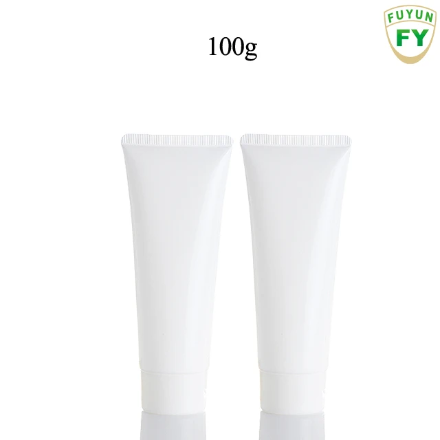 Fuyun offset printing plastic cosmetic 100ml clear plastic tube with screw cap empty
