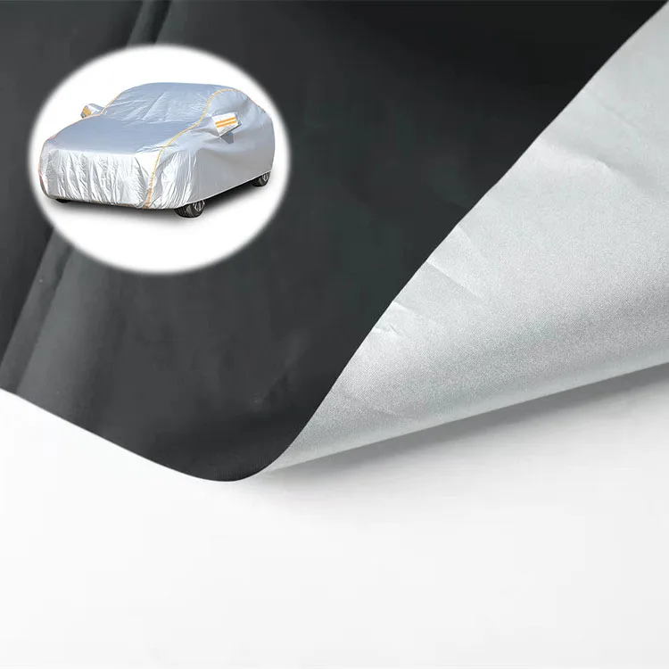 210d waterproof oxford polyester taffeta silver coated car cover fabric silver coated polyester emf shielding silver fabric