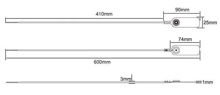 Wholesale Price 600mm Length Plastic Polypropylene Security Seal Tag Lock for Transportation
