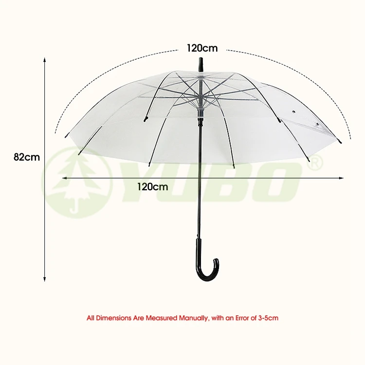 Promotion Custom Outdoor Fully Automatic Open Clear Transparent Umbrella