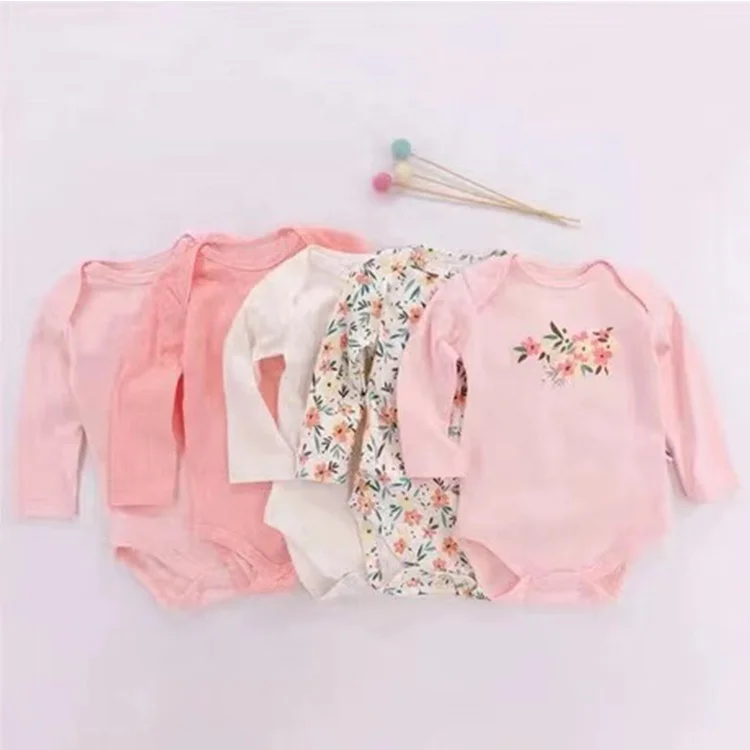 5pcs different models 100% cotton new arrival newborn boy girl onesie long sleeve romper baby
