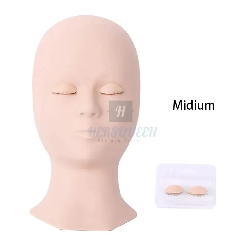 Premium Soft Silicone Removable Eyelids Mannequin Head Smooth Soft Realistic Surface Texture Best Lash Extensions Mannequin Head