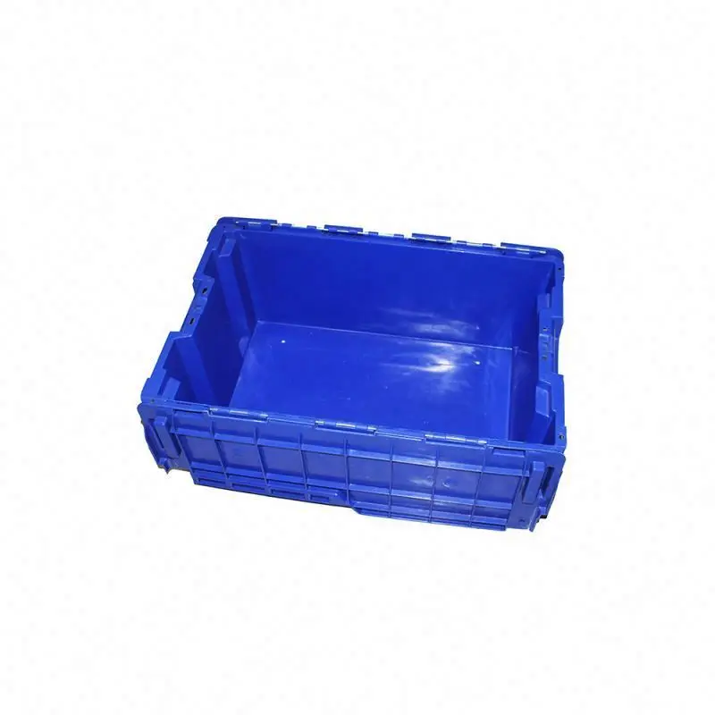 Plastic Containers Shoe Storage Box Stackable Tote Box Industrial Heavy Duty Plastic Moving Crate for Vegetable Attached Lid