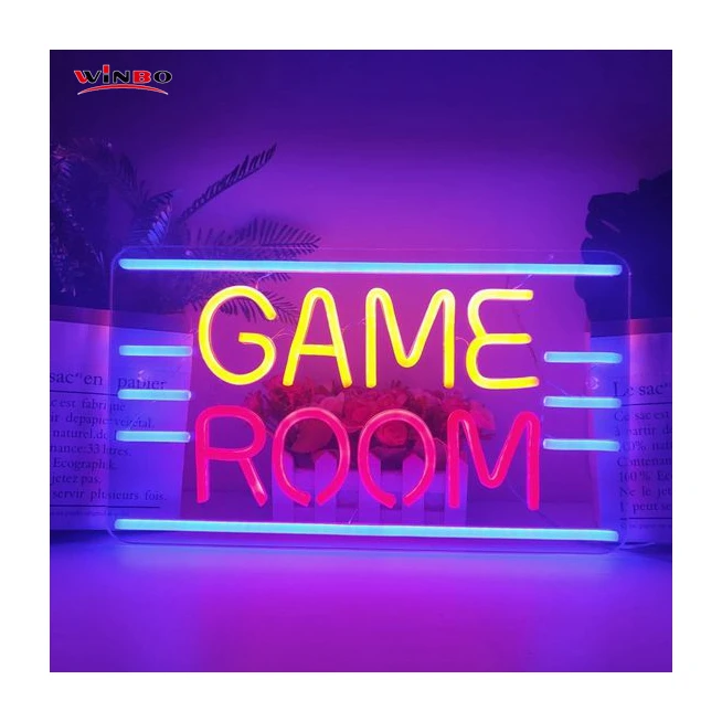 Winbo Dropshipping Custom led light neon sign Room Home Decoration Free design nostalgia game room neon sign