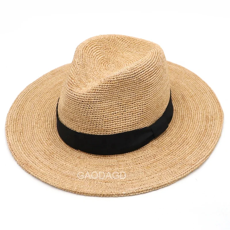 Wholesale Woman Beach Summer ladies Panama hats raffia straw hat women