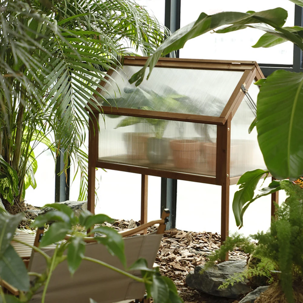 Esschert Design Wholesale Garden indoor wooden 2-Tier 3-Tier 4-Tier greenhouse with Excellent insulation