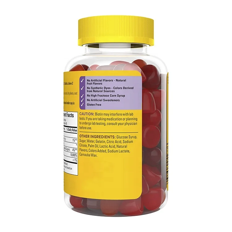 Biotin Berry Gummies No Artificial Flavor Supplement Promotes healthy hair skin and nails pectin Gummies