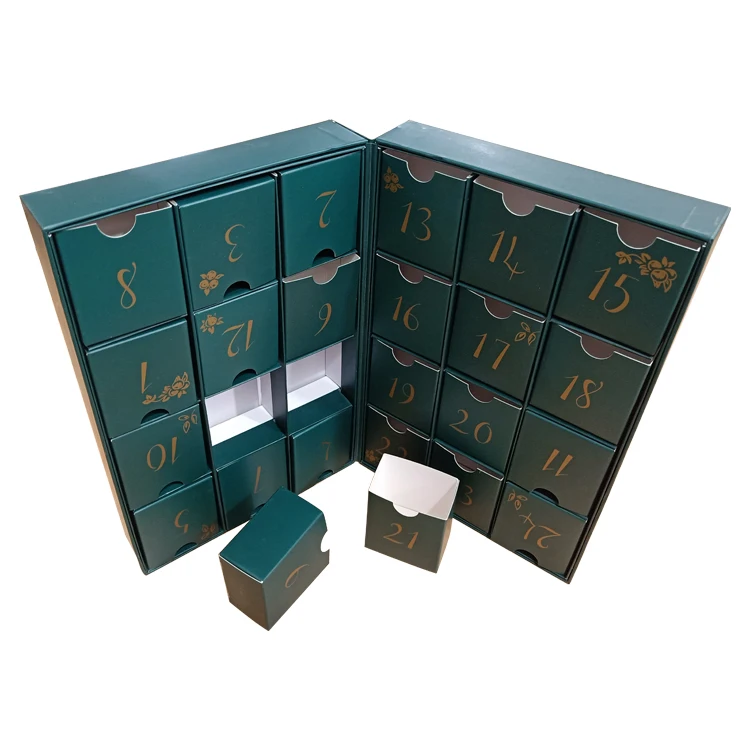 custom 12 days advent calendar cardboard packaging box gift paper present boxes for advent calendar