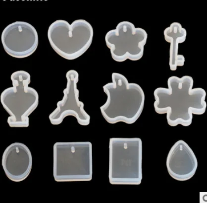 Crystal Epoxy Silicone Fondant Five-leaf Clover Key Heart Shaped Water Drop Pendant Pendant Shape Making Crafts Tools Accessorie