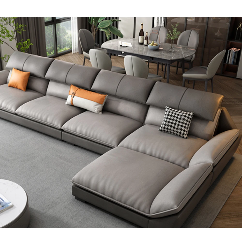 Latest Design Sectional Leather Italian Sofa Set Corner Couches Home Furniture Luxury Couch Living Room Sofas