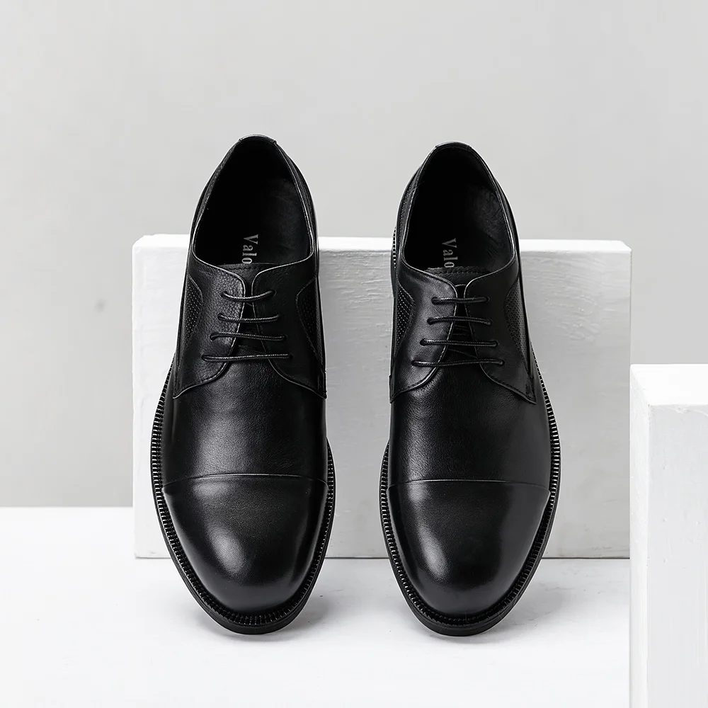 
Fasion Best Male Elegant Pumps Bespoke Leather Dress Shoe Cow Leather Breathable Casual Wingtip Black Loafers GENUINE Leather 