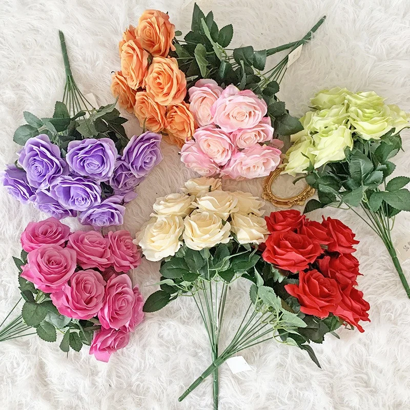A-117 Wedding Rose Bouquet Bridal Flower Bouquet Silk Peony Artificial Flowers Rose Bouquet