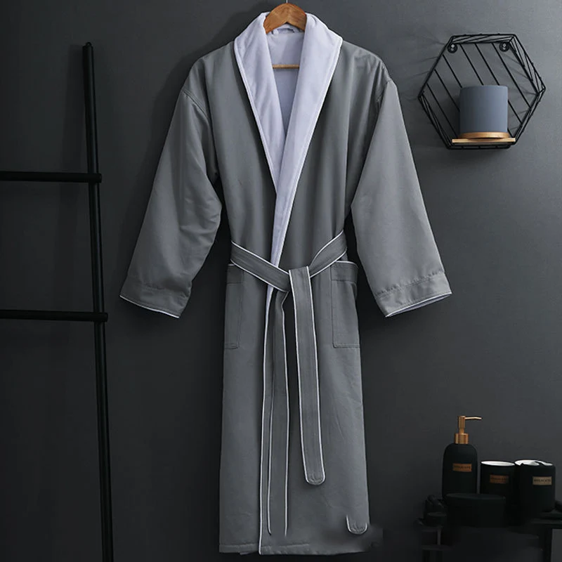 2023 Custom Logo Luxury Bathroom Sleepwear White Terry Hotel Pajamas Plush Spa Bath Robe For Women Men