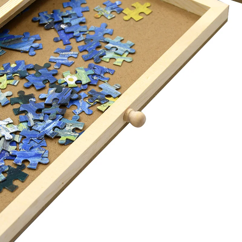 Practical High Quality Education Toys Wooden Children Toys 6 Drawers Jigsaw Wooden Puzzle Table Pine Wood Educational Toy