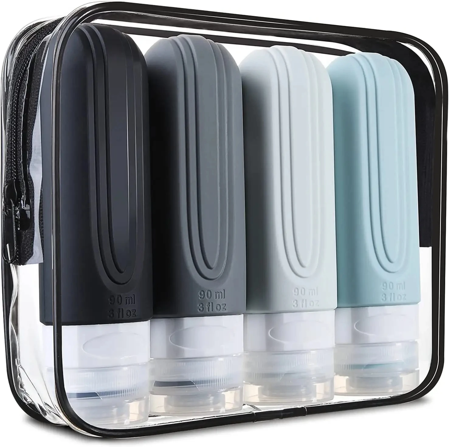 TSA Approved Portable Silicone Toiletries Containers Leak Proof Squeeze Silicon Liquid Travel Bottle Set Kit
