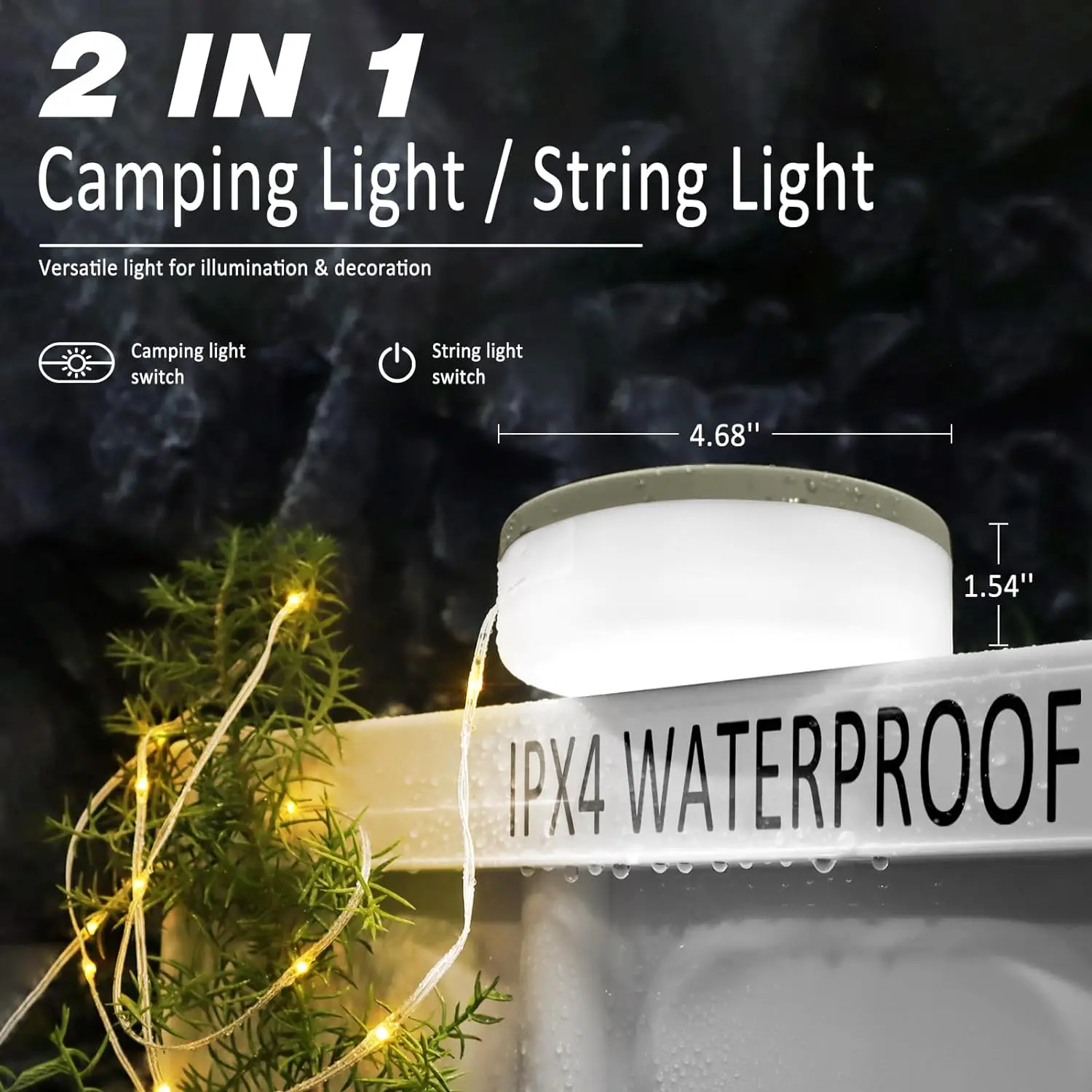 New LED lamp Rechargeable Hand Cranked Collection Camping Lantern With Led String Light Outdoor Decorative Lamp