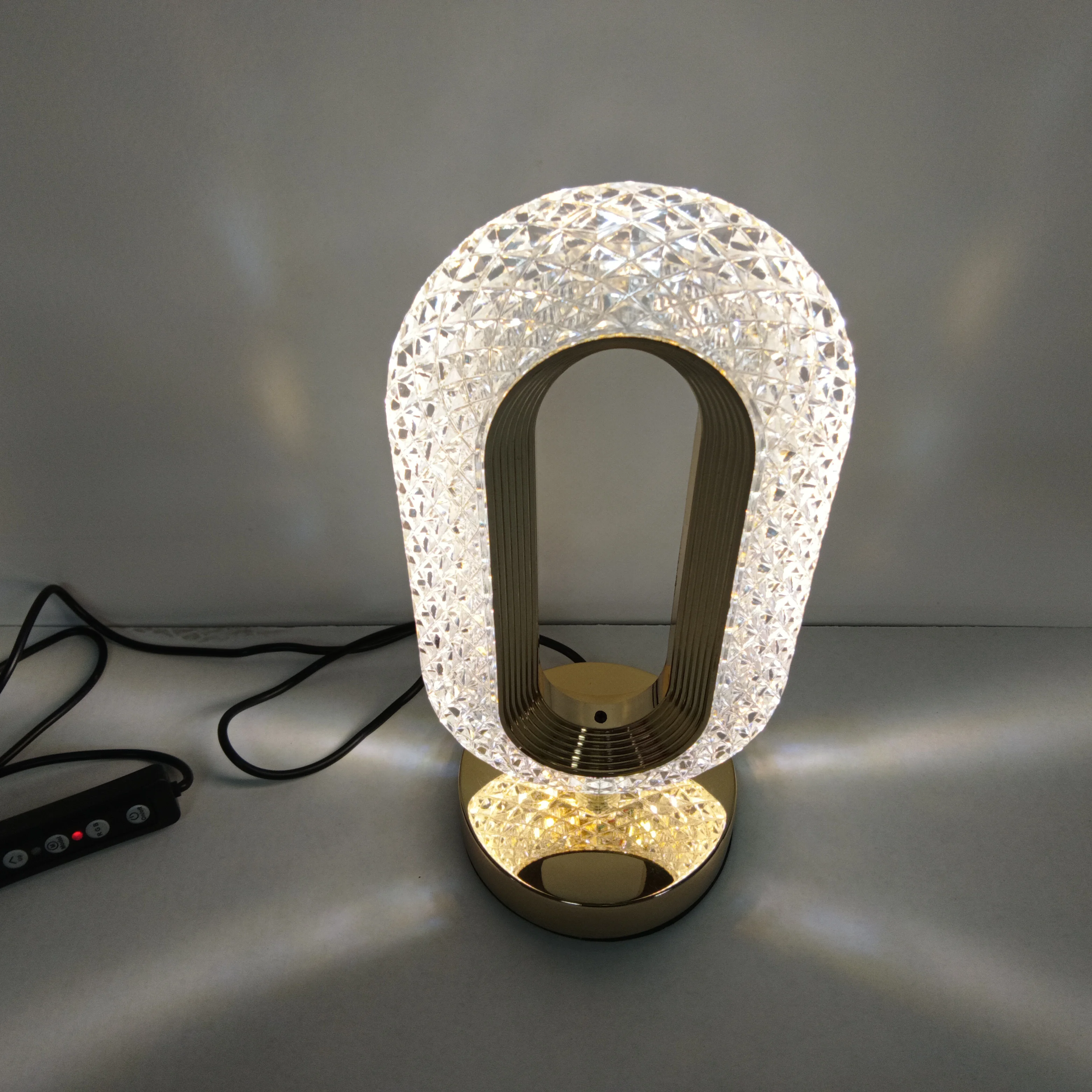 Factory price wholesale 3 Colors Dimmable LED Crystal Table Lamp Romantic Bar Decoration Night Light with USB Charging