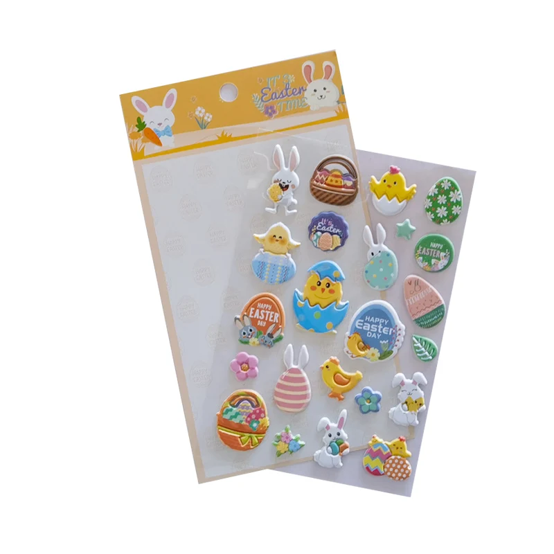 Easter Cute Decoration Cartoon 3D Puffy Stickers Bubble Stickers For Kids
