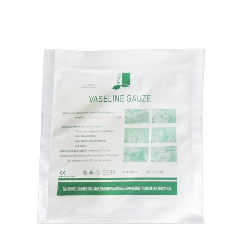 Sterile paraffin gauze dressing burn dressing  5x5cm,7.5x7.5cm,10x10cm,10x20cm,10x30cm,etc