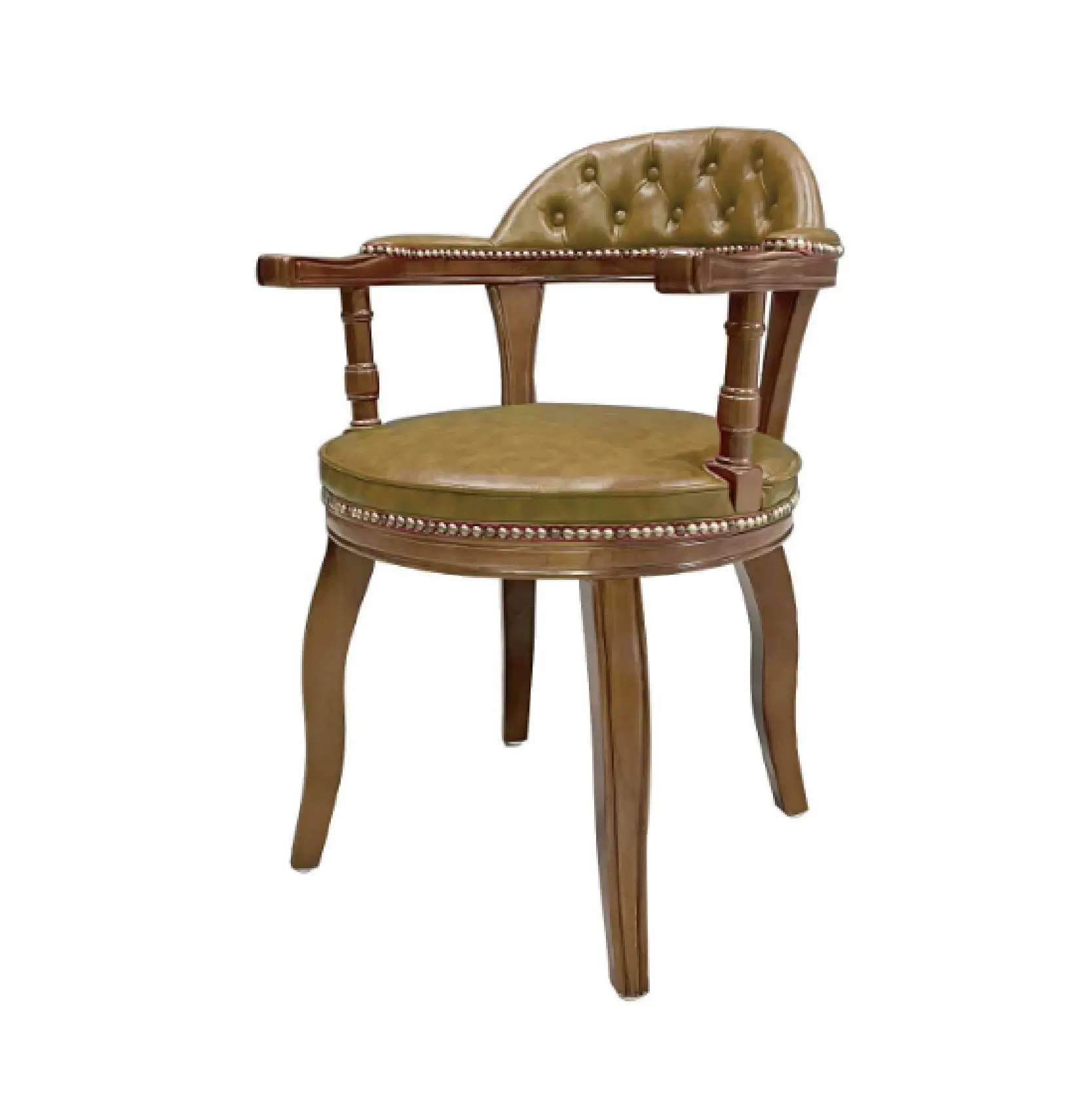 Antique beech Wood Dining Chair wax leather Dining Armchair Wooden Leather Visitor Chair Low Back Conference ash  Office Chair