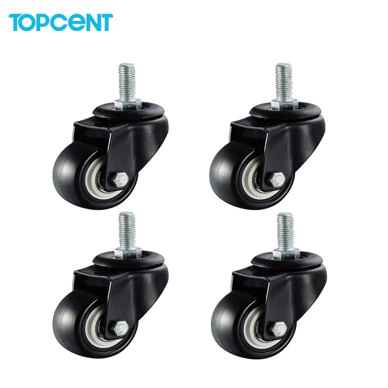 Маленький Ролик TOPCENT 1 5/2/2 5/3 дюйма 25 мм черного цвета