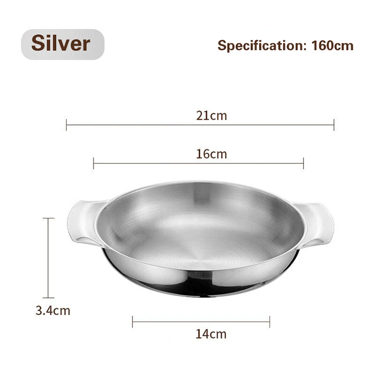 Factory Wholesale Korean soup pot seafood dry pot small hot pot cookware non-stick stainless steel cook pan paella pan