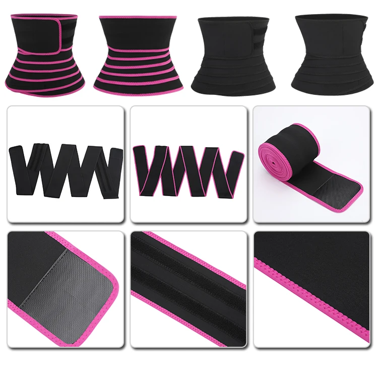 Custom Compression Women Slimming Wraps Belt Plus Size Slimming Waist Sweat Belt Private Label Bandage Tummy Wrap Waist Trainer