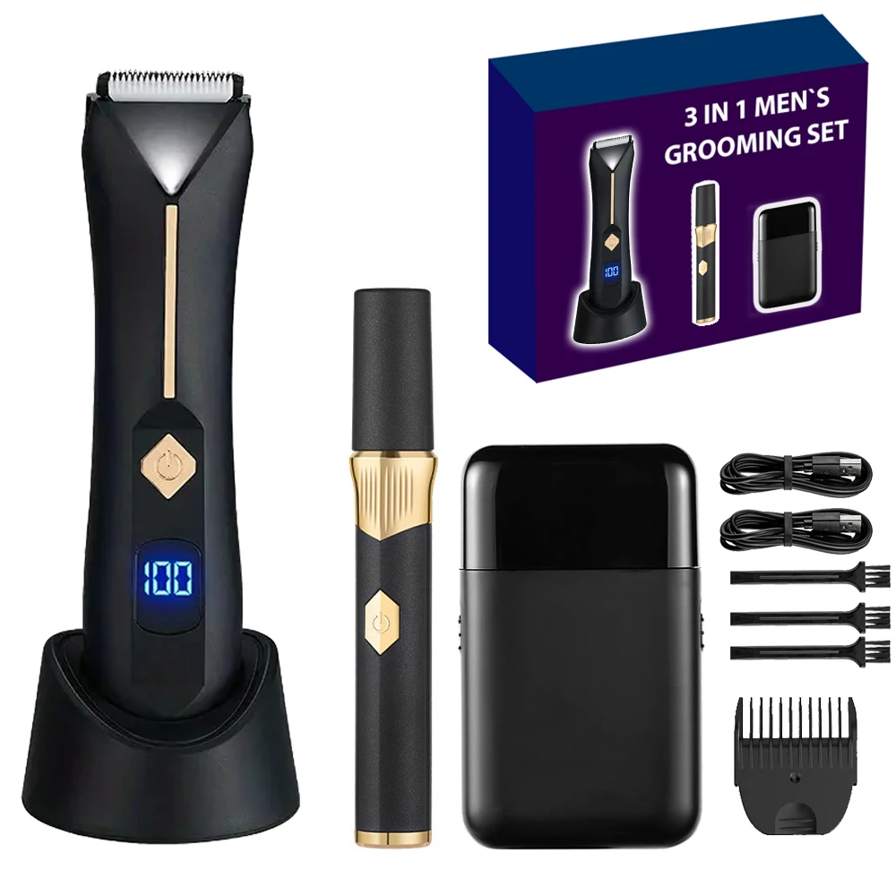 OEM Washable Body Hair Trimmer for Men Hair removal Epilator Shaver Body Groomer Beard Grooming Kit Nose Hair Trimmer