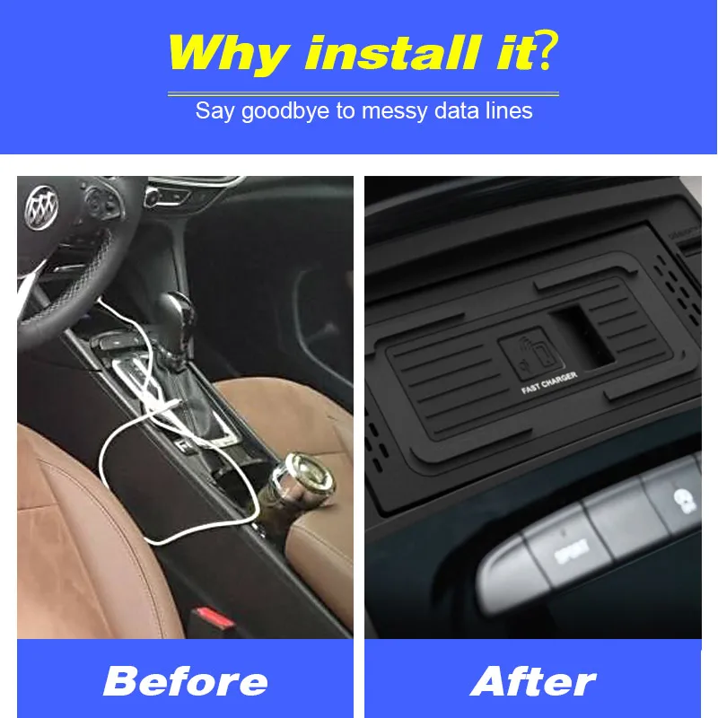 Qi Car Wireless Charger 15W Fast Phone Charging Panel For Buick Regal Opel insignia Interior Modification Accessories 2017-2022