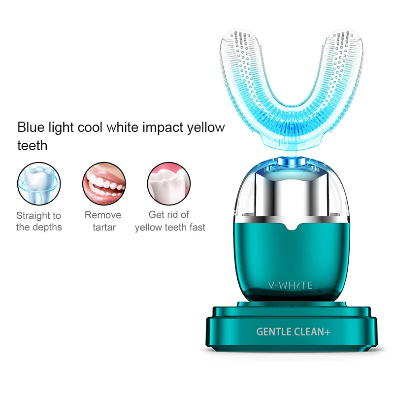 360 degree Sonic Brush Tooth Whitening Gum Massage Teeth Care U Shape Electric Ultrasonic Toothbrush