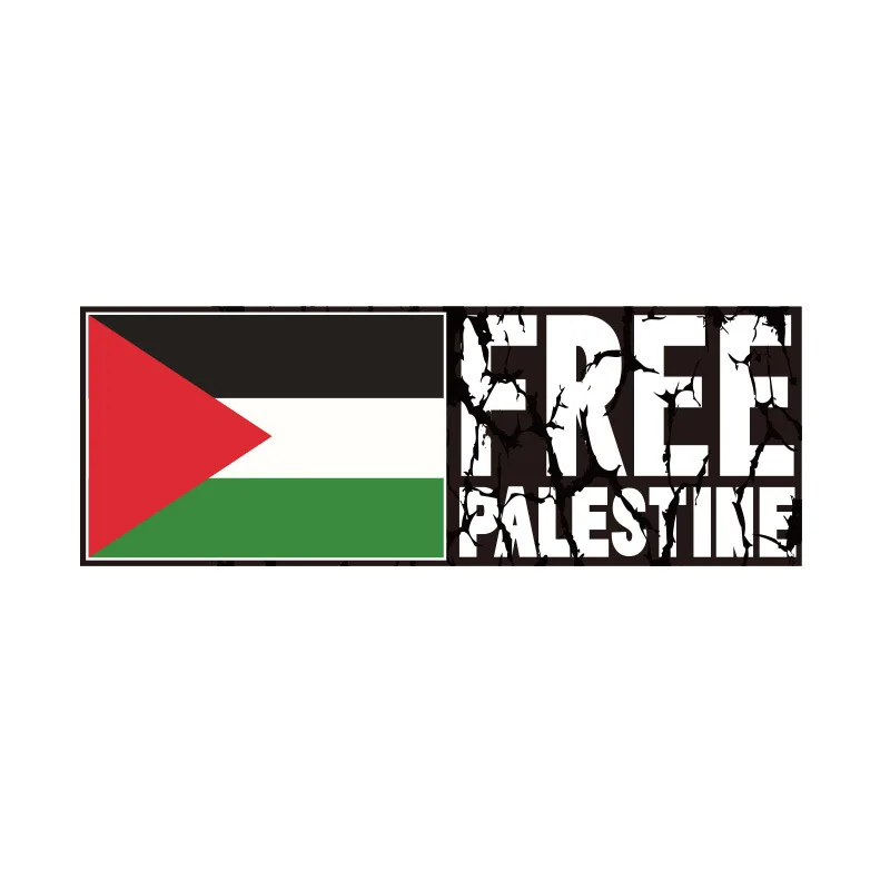 Free Palestine Flag Body Stickers 14*9 cm Car Decorative PVC Stickers 6-Color Printed Anti-Tank Stickers