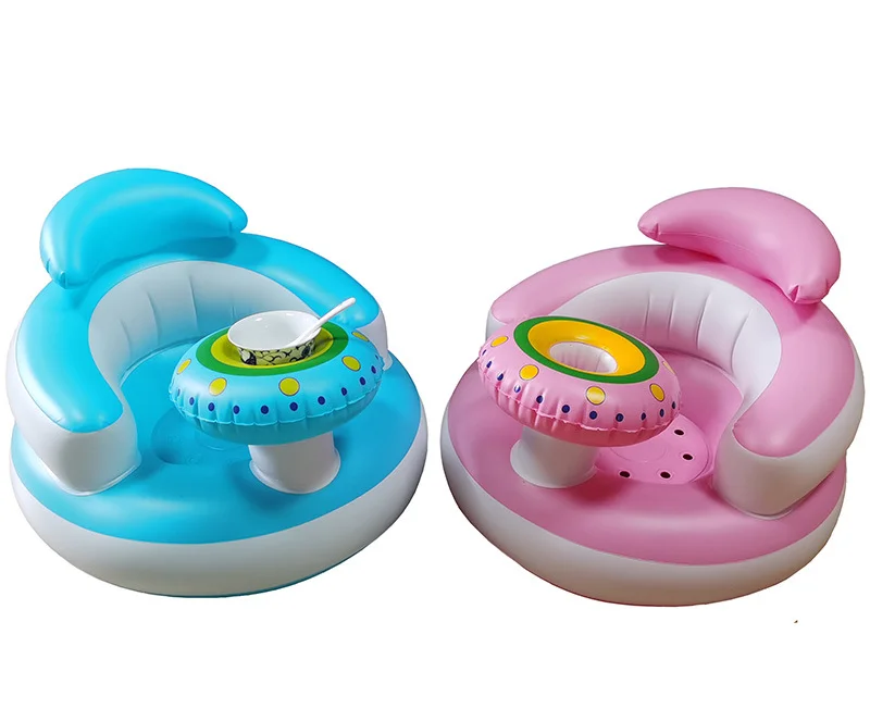 Funny air baby feeding chair PVC kids sofa inflatable baby learn sitting chair